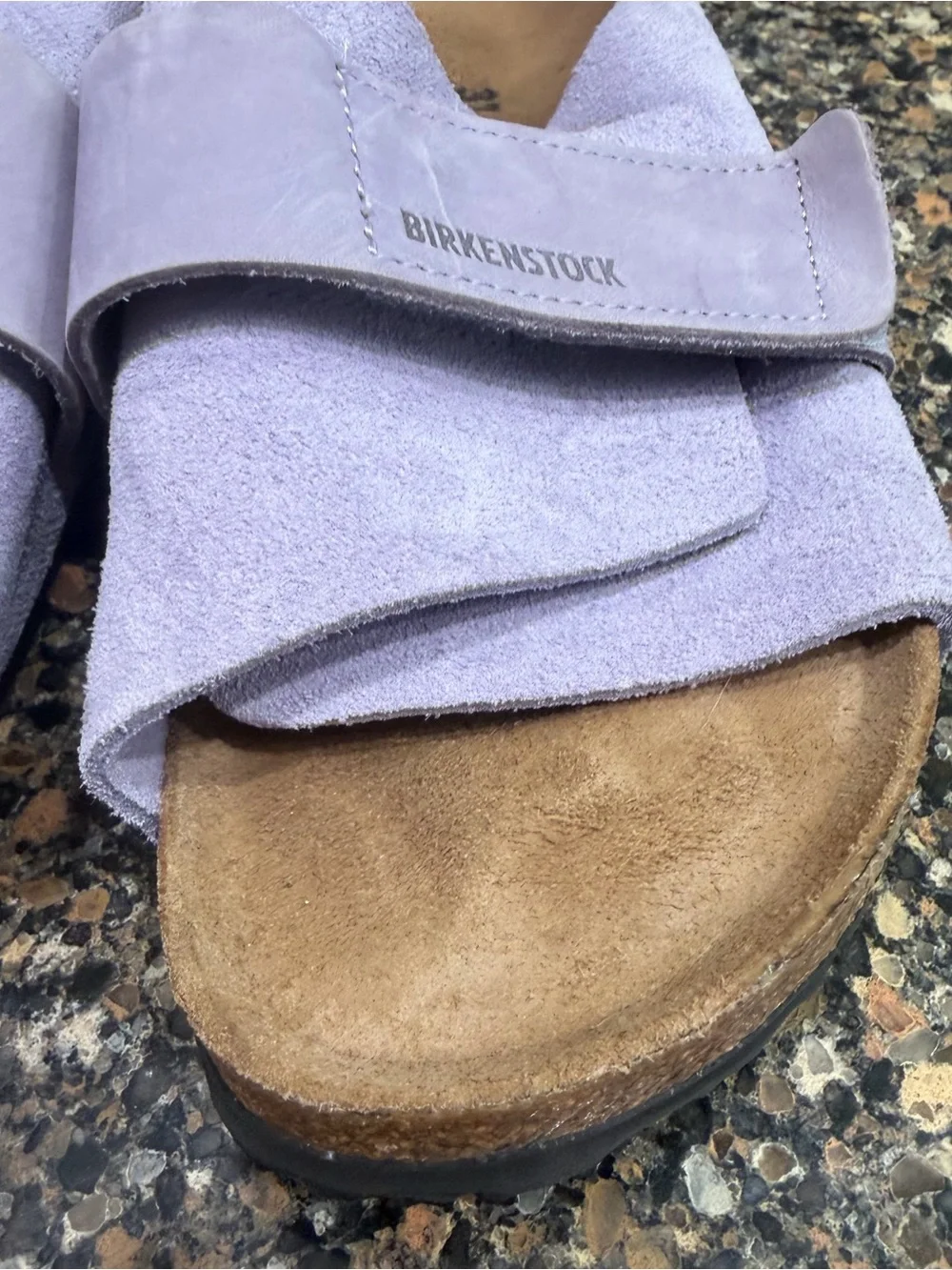 Birkenstock Lavender Kyoto Suede Slide Sandals 37 - Picture 2 of 9